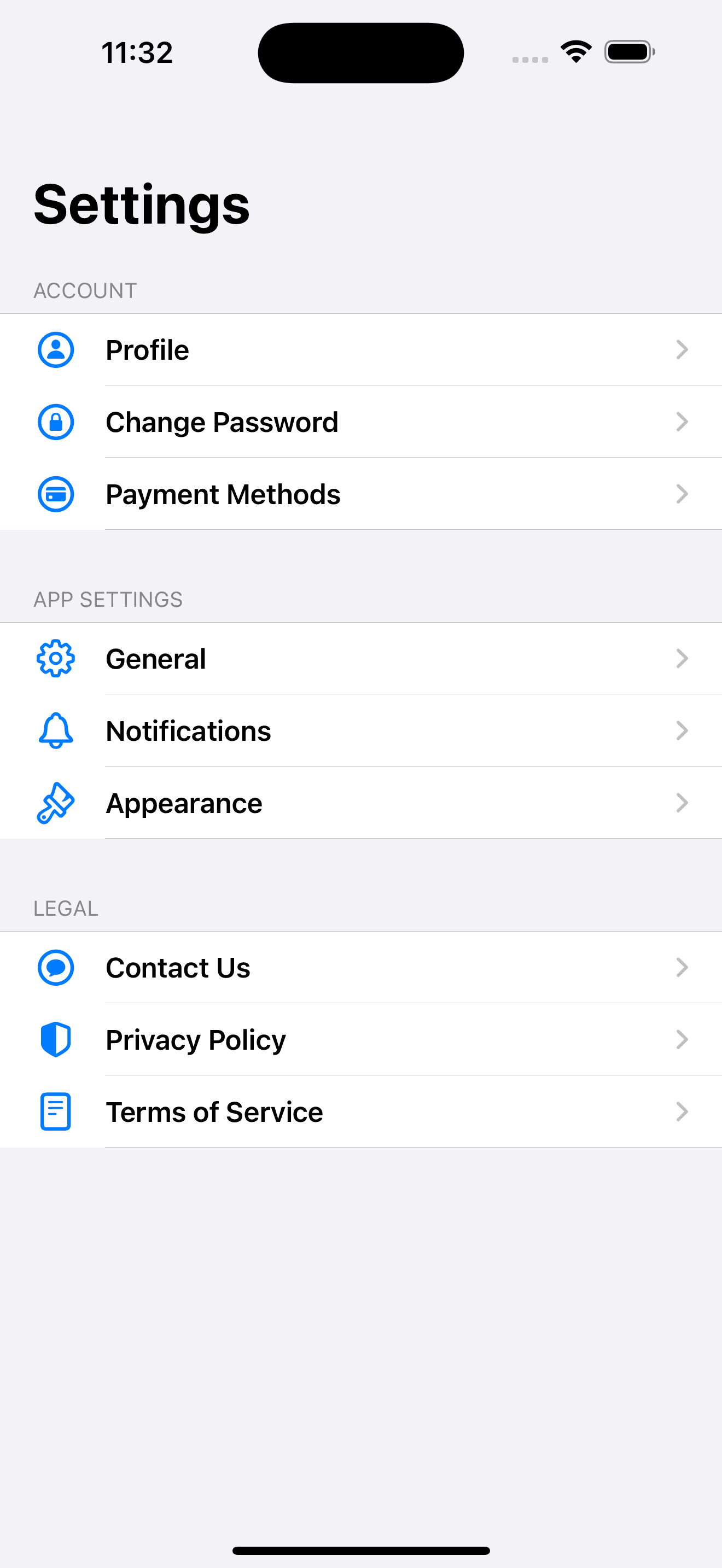 Settings View
