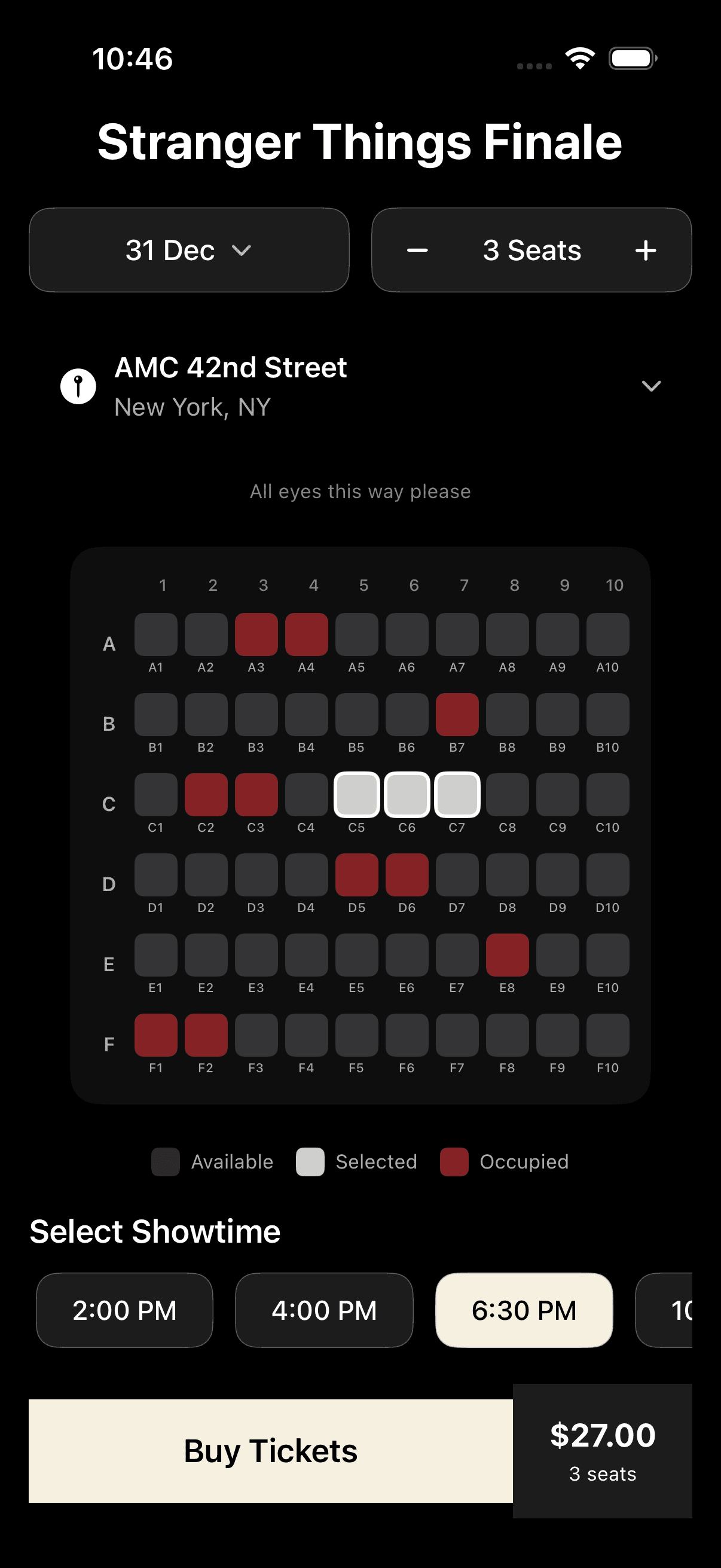 Movie Theater Seat View