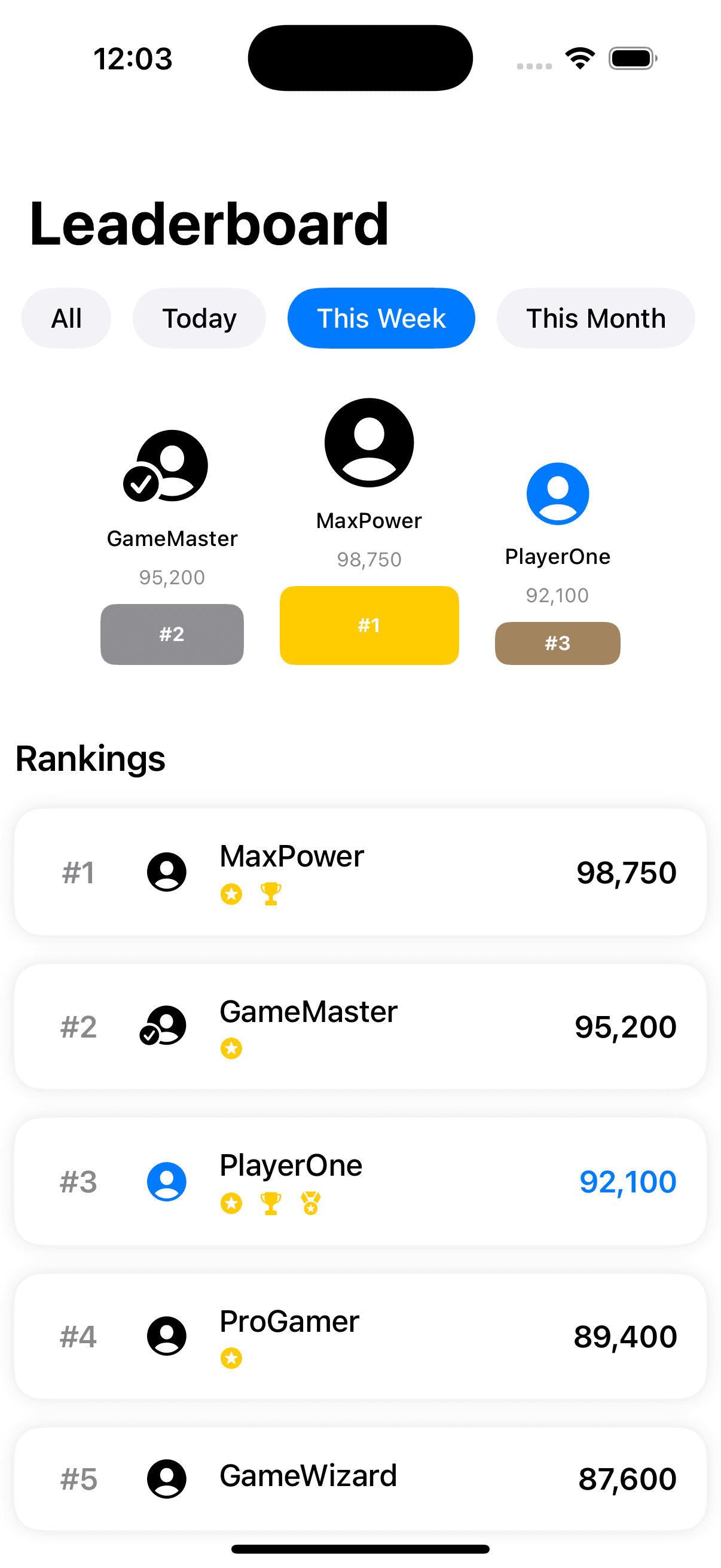 Game Leaderboard