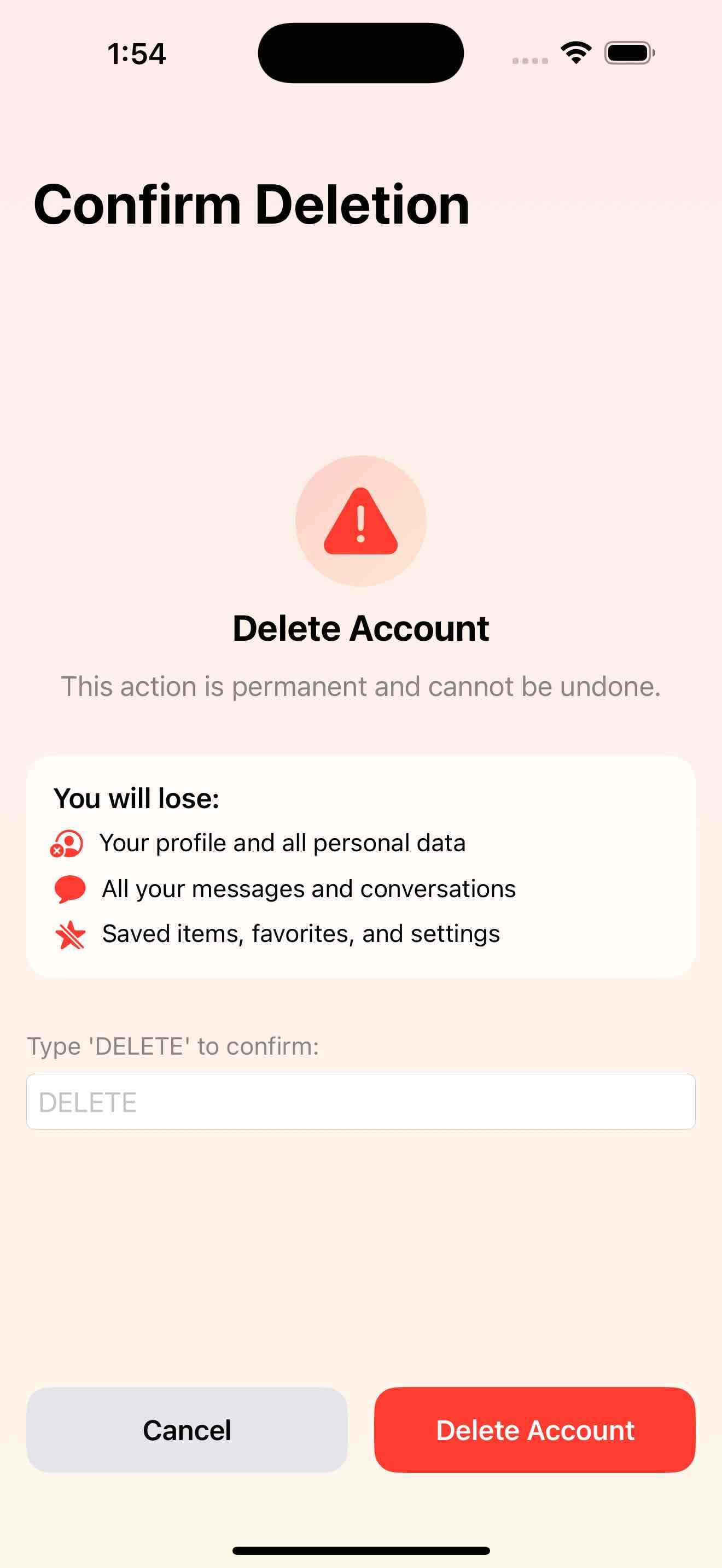 Account Deletion Confirmation