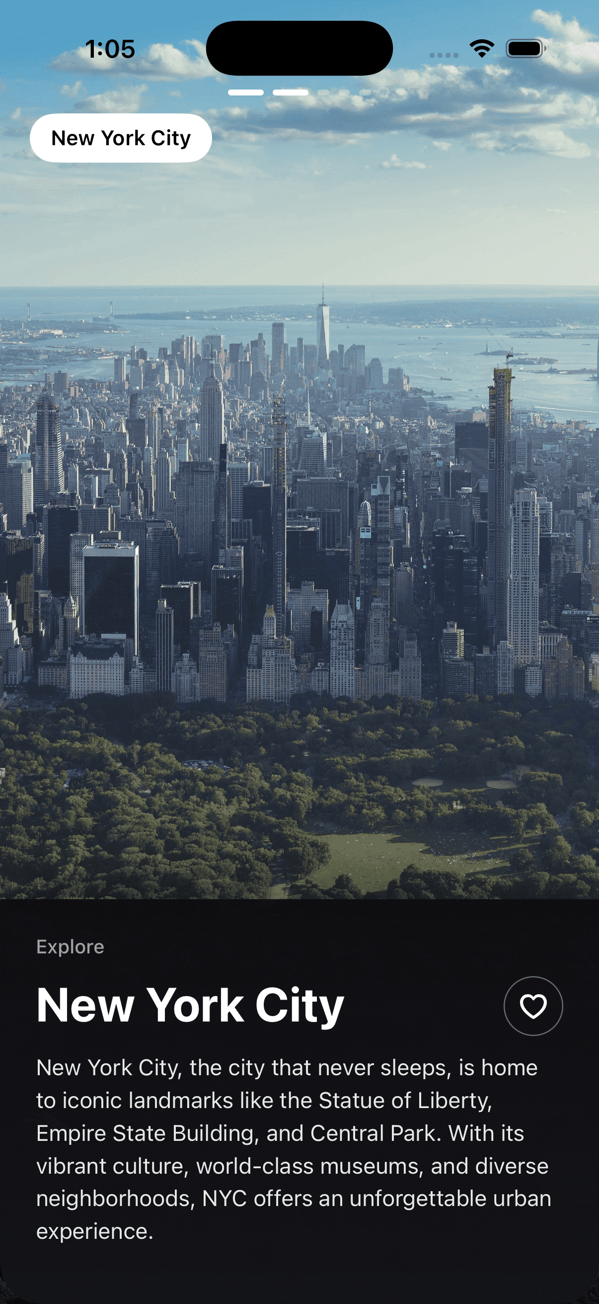 Travel Destination View